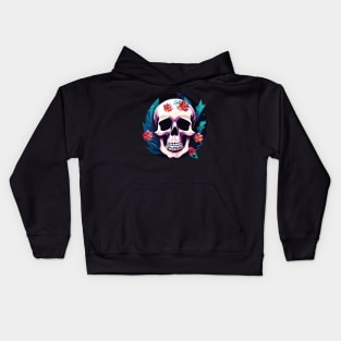 Happy skull with flowers #1 Kids Hoodie